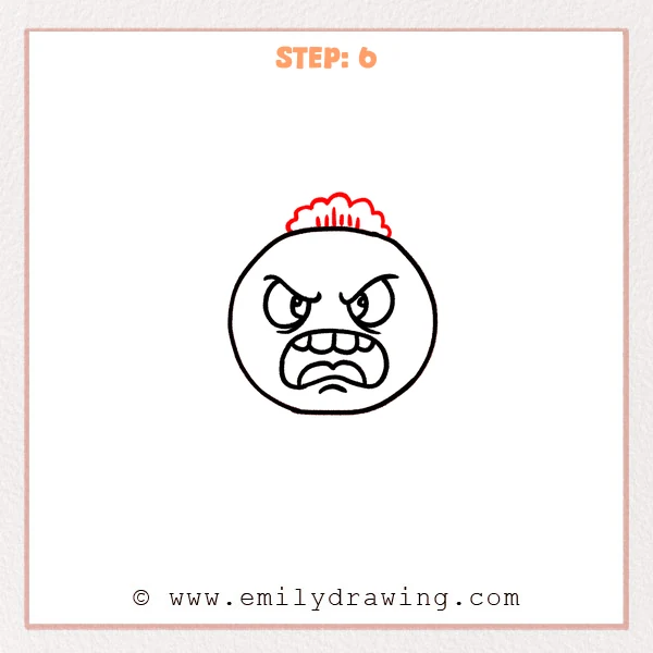 how to draw an angry face - Step 6